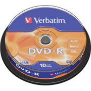 DVD-R VERBATIM  4.7GB, 120min, viteza 16x,  10 buc, Single Layer, spindle, 