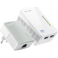 KIT ADAPTOR POWERLINE TP-LINK tehnologie AV,  AV600, pana la 300Mbps, 2 porturi 10/100Mbps, wireless 300Mbps, compus din TL-WPA4220 & TL-PA4010 