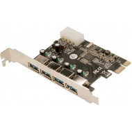 CARD adaptor LOGILINK, PCI-Express la 4 x USB3.0, 