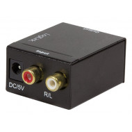 CONVERTOR audio LOGILINK, intrare: 2 x RCA, iesire: 1 x Toslink, 1 x Coaxial, 48KHz, alimentator extern 5V / 1A, black, 