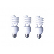 SET 3 becuri fluorescent Panasonic, soclu E27, putere 19W, forma spirala, lumina alb calda, alimentare 220 - 240 V, 