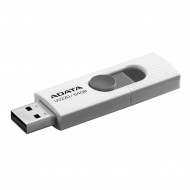MEMORIE USB 2.0 ADATA 64 GB, retractabila, carcasa plastic, alb / gri, 