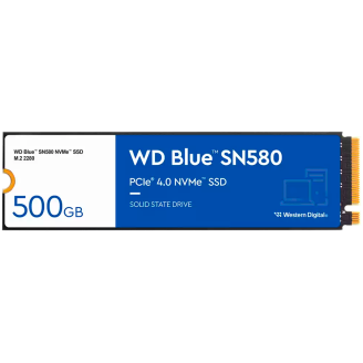 SSD WD Blue SN580 500GB M.2 2280 PCIe Gen4 x4 NVMe TLC, Read/Write: 4000/3600 MBps, IOPS 450K/750K, TBW: 300 